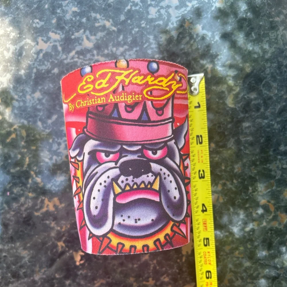 Ed Hardy by Christian Audigie Koozie Can Hugger Royal Bulldog Drink Accessory